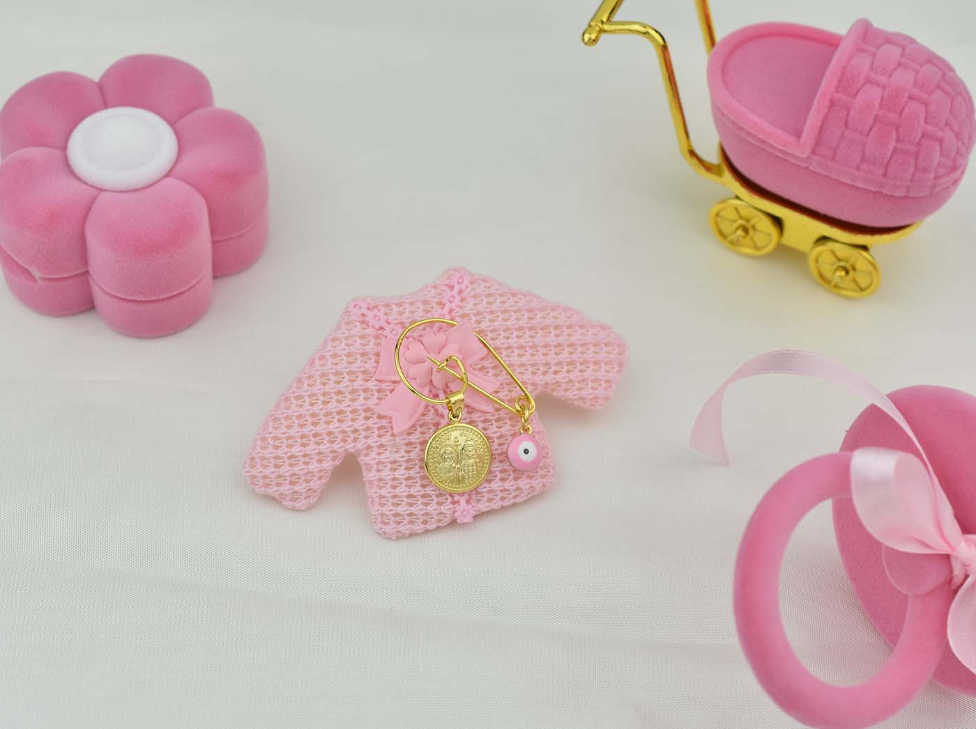 Ασημένιο Επίχρυσο Φυλαχτό Διπλής Όψης 925